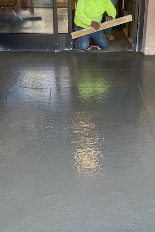 concrete entryway for retailer