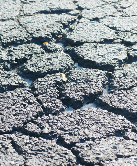 cracked asphalt parking lot