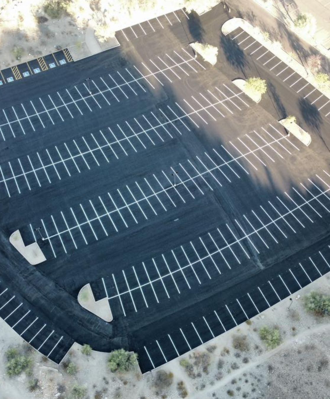 parking lot striping aerial view