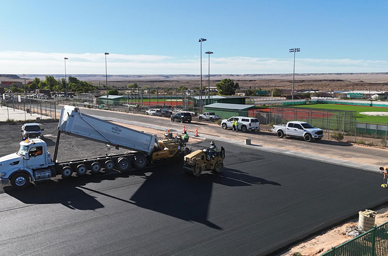 asphalt paving in progress