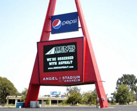 angels stadium parking lot sign