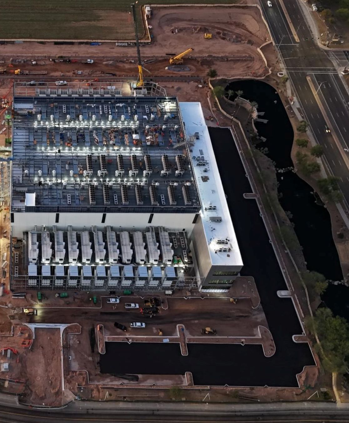 asphalt grading and paving service aerial